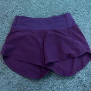 Lululemon speed up shorts magenta color size 0